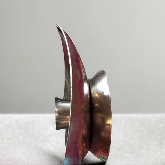 VTG Danish Mid Century 18/8 Stainless Taper Candleholder Pair Minimalist Mod - Picture 5 of 10